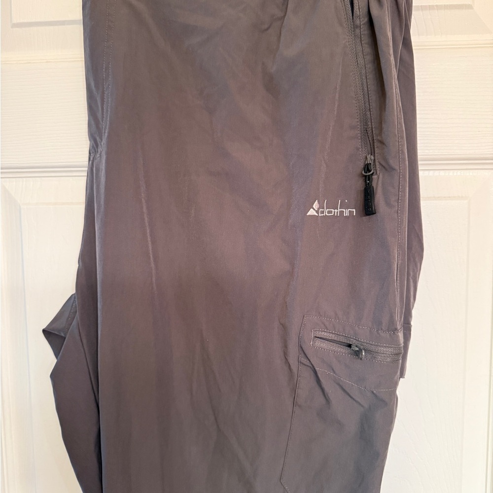 Grey Cargo Pants with Elastic Waistband